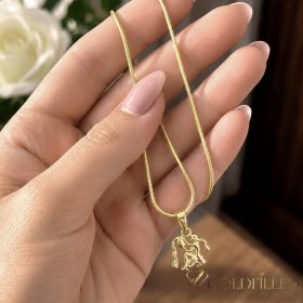   Antialergický náhrdelník Goldfilled 45cm / 1mm + prívesok Vodnář 14K farba