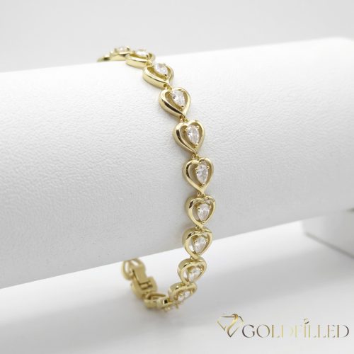 Antialergénny pozlátený náramok „Goldfilled“, dĺžka 17 cm a šírka 8 mm, farba 14K