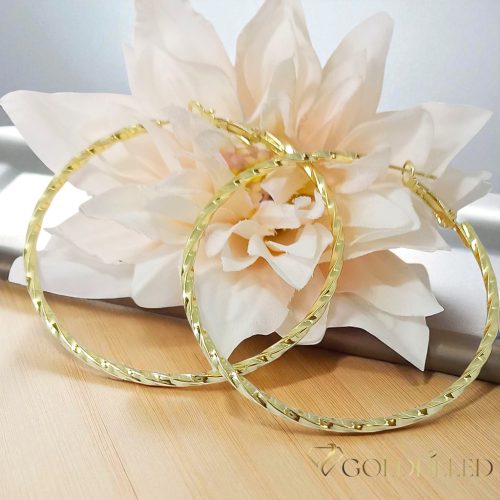Goldfilled Antiallergén Kruhové náušnice 60mm 14K farba	