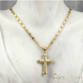   Antialergická Goldfilled náhrdelník 55cm/3mm + prívesok, farba 14K