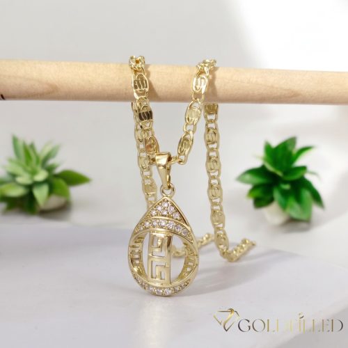 Antialergická Goldfilled náhrdelník 55cm/3mm + prívesok, farba 14K