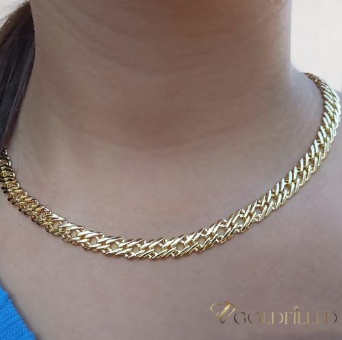Goldfilled Antialergénny Luxusný Náhrdelník 45cm Dlhý a  7mm Široký Farba 14K