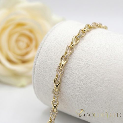 Antialergénny pozlátený náramok „Goldfilled“, dĺžka 19 cm a šírka 5 mm, farba 14K
