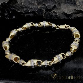   Exkluzívny antialergický pozlátený náramok „Goldfilled“, 24 cm dlhý a 8 mm šírka, 14K farba