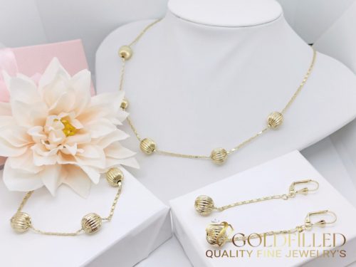 Antialergénny Goldfilled náhrdelník 45cm + náramok 18cm + náušnice, farba 14K