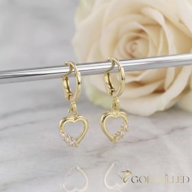 Goldfilled antialergické náušnice srdce 25mm 14K farba