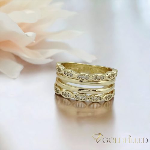 Antialergický prsteň „Goldfilled” v rôznych veľkostiach, farba 14K