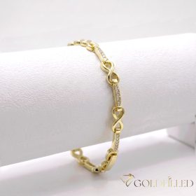   Antialergénny pozlátený náramok „Goldfilled“, dĺžka 17 cm a šírka 5 mm, farba 14K