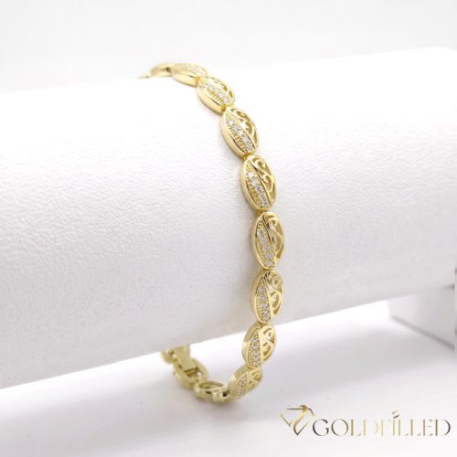 Antialergénny pozlátený náramok „Goldfilled“, dĺžka 19cm a šírka 7mm, farba 14K