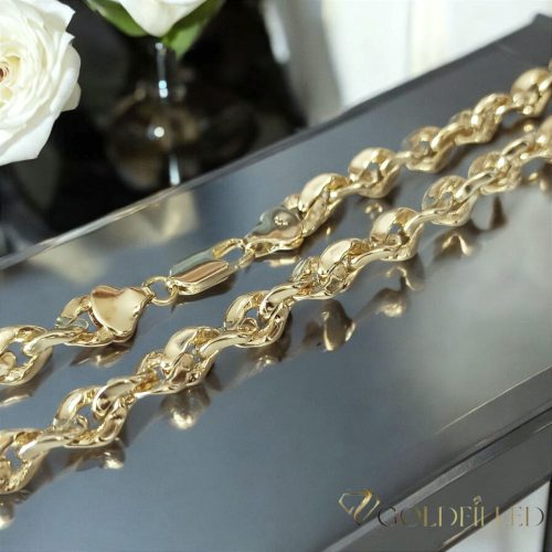 Goldfilled Antialergénny Luxusný Náhrdelník 45cm Dlhý a  7mm Široký Farba 14K