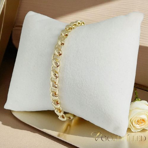Antialergénny pozlátený náramok „Goldfilled“, dĺžka 19 cm a šírka 7 mm, farba 14K