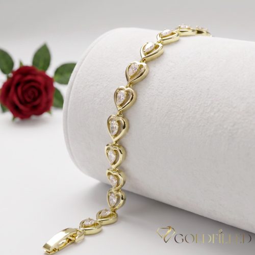 Antialergénny pozlátený náramok „Goldfilled“, dĺžka 19 cm a šírka 8 mm, farba 14K