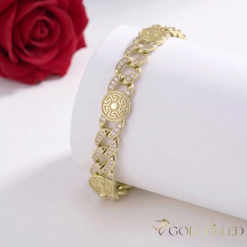 Antialergénny pozlátený náramok „Goldfilled“, dĺžka 18 cm a šírka 9mm, farba 14K