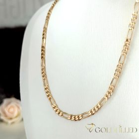   Antialergický "Figaro" pozlátený náhrdelník „Goldfilled“, vo viacerých veľkostiach a 4 mm  hrubý, 18K farba