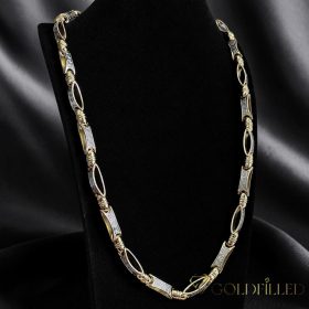   Goldfilled Antialergénny Luxusný Barakka Náhrdelník 70cm Dlhý a 8-9mm Široký (100g ! ) Farba 14K Multikolor