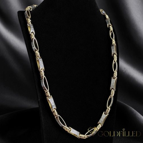 Goldfilled Antialergénny Luxusný Barakka Náhrdelník 70cm Dlhý a 8-9mm Široký (100g ! ) Farba 14K Multikolor