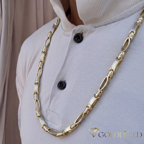 Goldfilled Antialergénny Luxusný Barakka Náhrdelník 70cm Dlhý a 8-9mm Široký (100g ! ) Farba 14K Multikolor