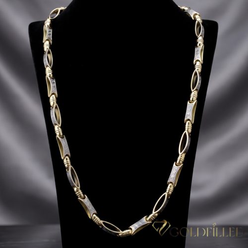 Goldfilled Antialergénny Luxusný Barakka Náhrdelník 70cm Dlhý a 8-9mm Široký (100g ! ) Farba 14K Multikolor