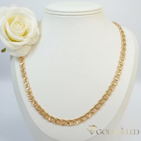   Antialergická pozlátená náhrdelník „Goldfilled“, dĺžka 55cm a šírka 7 mm, farba 18K