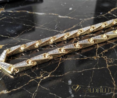 Goldfilled Antialergénny Luxusný Barakka Náhrdelník 70cm Dlhý a 11mm Široký (145g ! ) Farba 14K Multikolor