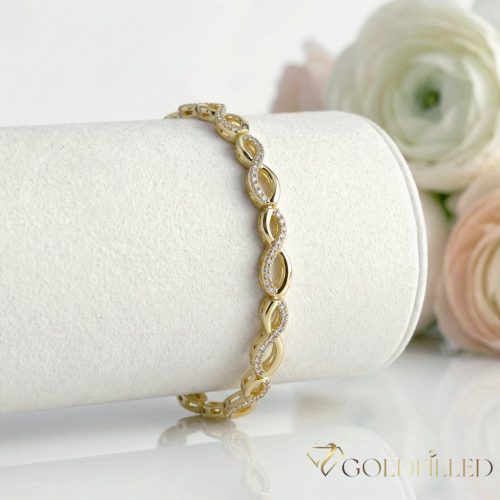 Antialergénny pozlátený náramok „Goldfilled“, dĺžka 19 cm a šírka 6 mm, farba 14K