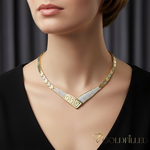 Exkluzívny antialergický náhrdelník „Goldfilled” 45cm/6-16mm,  14K viacfarebný