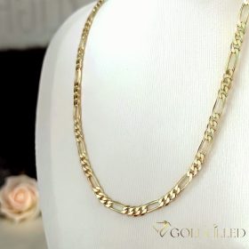   Antialergický "Figaro" pozlátený náhrdelník „Goldfilled“, vo viacerých veľkostiach a 4 mm  hrubý, 14K farba