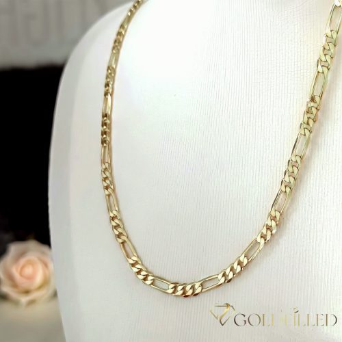 Antialergický "Figaro" pozlátený náhrdelník „Goldfilled“, vo viacerých veľkostiach a 3,5 mm  hrubý, 14K farba