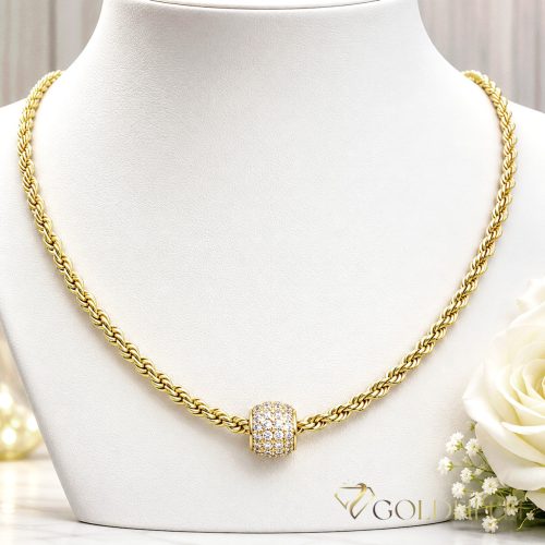 Antialergická Goldfilled náhrdelník 45cm/3mm + prívesok, farba 14K