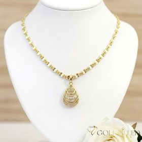   Antialergická Goldfilled náhrdelník 55cm/4mm + prívesok, farba 14K