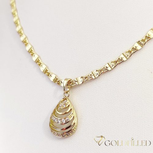 Antialergická Goldfilled náhrdelník 55cm/4mm + prívesok, farba 14K