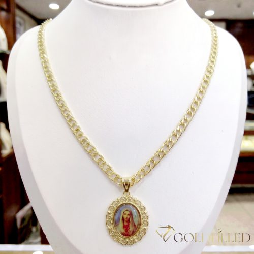 Antialergická Goldfilled náhrdelník 45cm/5,2mm + prívesok, farba 14K