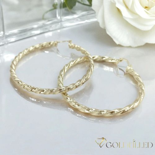 Goldfilled Antiallergén Kruhové náušnice 60mm 14K farba	