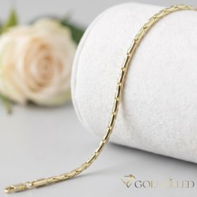   Antialergénny pozlátený náramok „Goldfilled“, dĺžka 19 cm a šírka 3 mm, farba 14K
