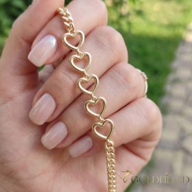   Antialergénny pozlátený náramok „Goldfilled“, dĺžka 17 cm a šírka 4-10 mm, farba 14K