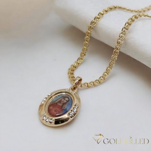 Antialergická Goldfilled náhrdelník 50cm/4mm + prívesok, farba 18K