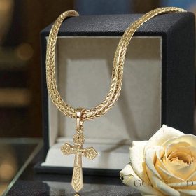   Antialergická Goldfilled náhrdelník 45cm/4mm + prívesok, farba 18K