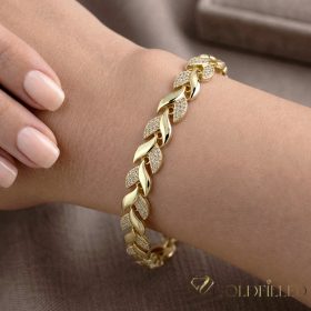   Antialergénny pozlátený náramok „Goldfilled“, dĺžka 19 cm a šírka 8 mm, farba 14K