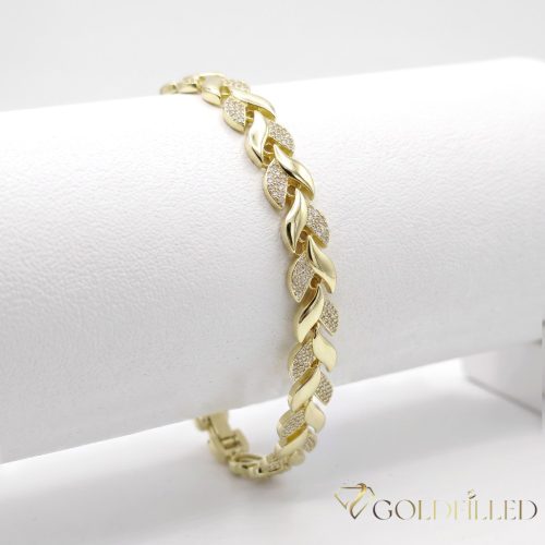 Antialergénny pozlátený náramok „Goldfilled“, dĺžka 19 cm a šírka 8 mm, farba 14K