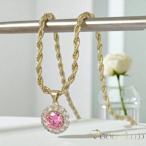 Antialergická Goldfilled náhrdelník 50cm/3mm + prívesok, farba 14K