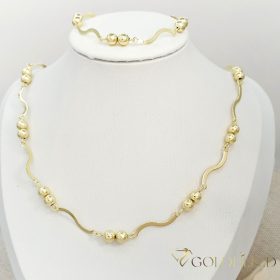   Antialergénny Goldfilled Náhrdelník 50cm/3-5mm + Náramok 19cm , farba 14K