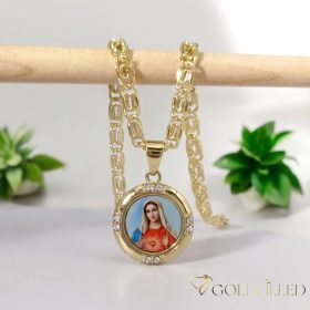   Antialergická Goldfilled náhrdelník 50cm/4mm + prívesok, farba 14K