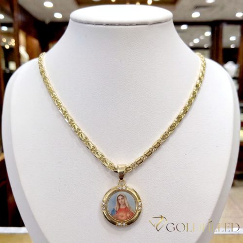 Antialergická Goldfilled náhrdelník 50cm/4mm + prívesok, farba 14K