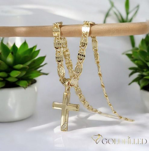 Antialergická Goldfilled náhrdelník 55cm/4,2mm + prívesok, farba 14K