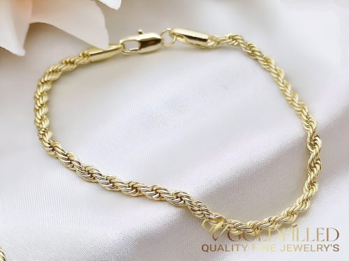 Antialergénny pozlátený náramok „Goldfilled“, dĺžka 19 cm a šírka 3,5 mm, farba 14K