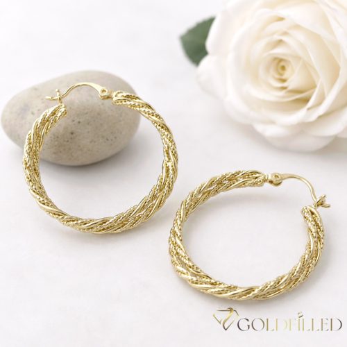 Goldfilled Antialergenní   kruhové náušnice 30mm 14K farba	