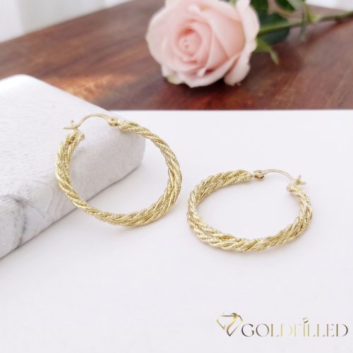 Goldfilled Antialergenní   kruhové náušnice 30mm 14K farba	