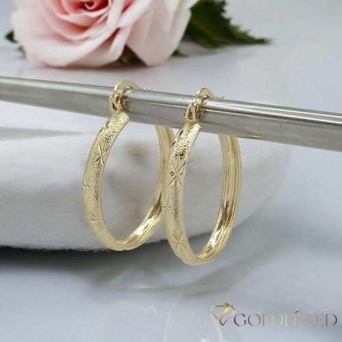 Goldfilled Antiallergén Skrútené kruhové náušnice 30mm 14K farba	