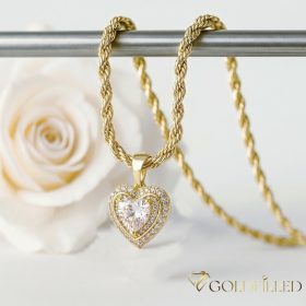   Antialergická Goldfilled náhrdelník 45cm/3mm + prívesok, farba 14K