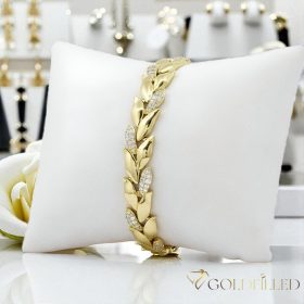   Antialergénny pozlátený náramok „Goldfilled“, dĺžka 19cm a šírka 11mm, farba 14K